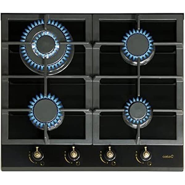 Gasspis - CATA - RCI 631 BK - 4 brännare - Elektronisk tändning - Galler i gjutjärn Svart