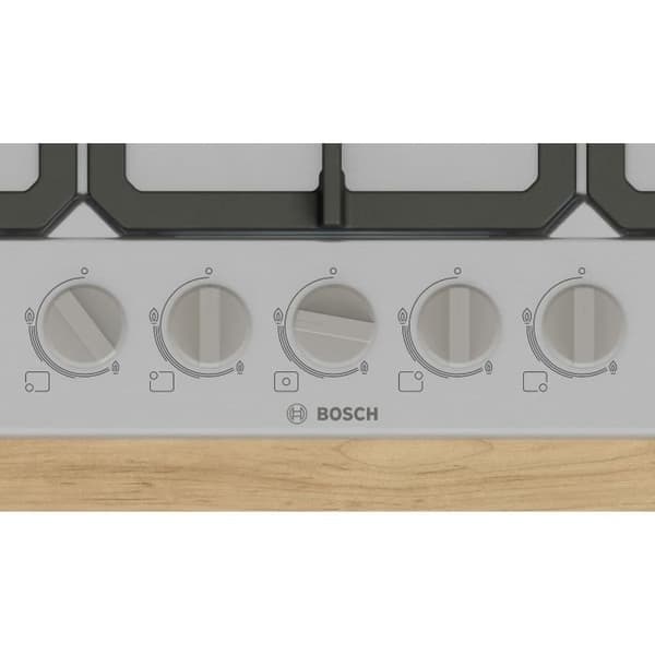 Gaskokplatta - BOSCH Serie 4 - 5 brännare - 52 x 75 x 4,5 cm - PGQ7B5K90 - Rostfritt stål