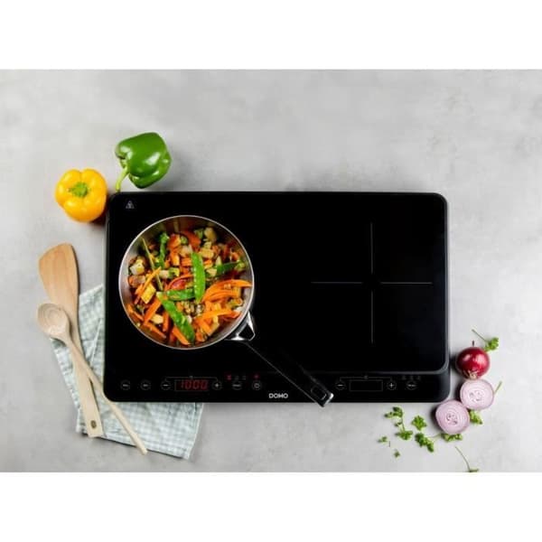 Induktionshäll - DOMO - 2 brännare - 56 x 34 x 7 cm - DO338IP