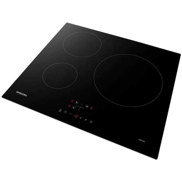 SAMSUNG NZ63M3NM1BB/UR - Induktionshäll - 3 områden - 7200 W - L59 x D57 cm - Glasbeläggning - Svart