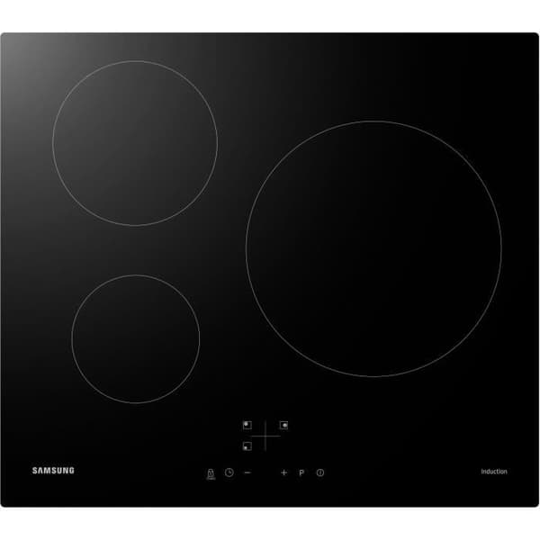 SAMSUNG NZ63M3NM1BB/UR - Induktionshäll - 3 områden - 7200 W - L59 x D57 cm - Glasbeläggning - Svart Svart