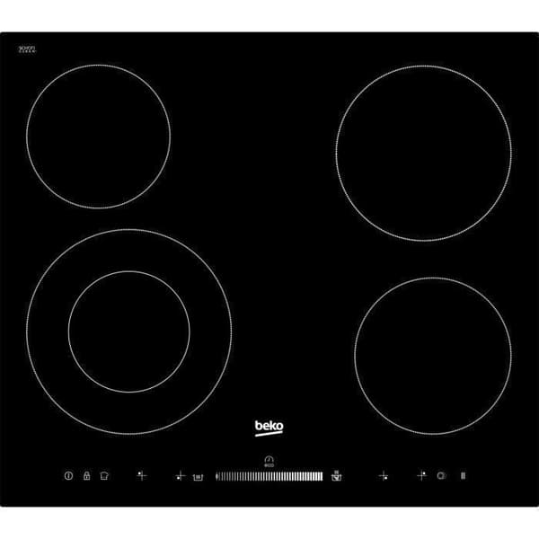 BEKO HIC64502T Keramisk kogeplade - 4 sektioner - 6700W - L58 x D51 cm - Glasbelægning - Sort