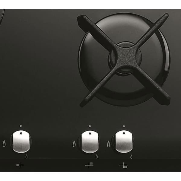 WHIRLPOOL AKT404NB Gaskomfur - 3 brændere - 6350W - L59 x D51cm - Hærdet glasbelægning - Sort