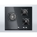 Miniatyrbillede 2 af 4: WHIRLPOOL AKT404NB Gaskomfur - 3 brændere - 6350W - L59 x D51cm - Hærdet glasbelægning - Sort