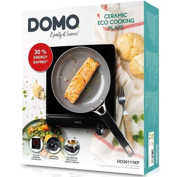 Keraaminen liesi - DOMO - 1 poltin - 25,3 x 28,7 x 7 cm - DO30111KP