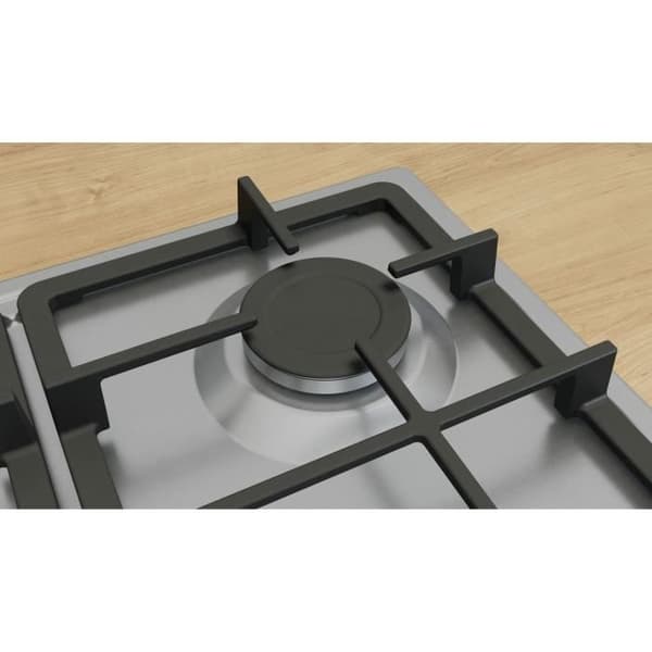 Gaskogeplade - BOSCH Serie 4 - 4 brændere - 52 x 58,2 x 4,5 cm - PGP6B5K90 - Rustfrit stål