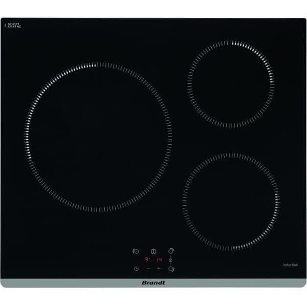BRANDT TI364B - Fristående spishäll - 3 zoner - 3600 W - L60 cm - Svart