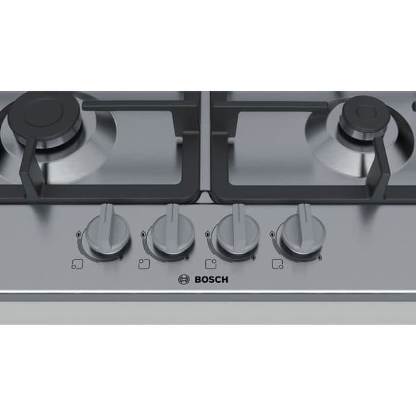 BOSCH - PGP6B5B90 - Gasbord - 4 brændere - 7500W - L58,2 cm x D52 cm - Rustfrit stål