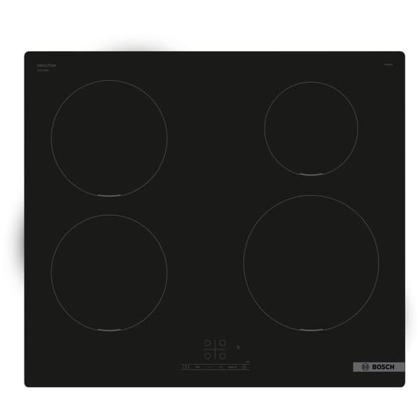 Induktionshäll - BOSCH SER4 - 4 brännare - 4600 W - 59,2 x 52,2 cm - PUE611BB5H - Svart