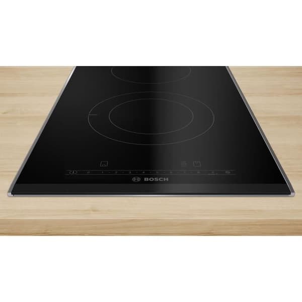 Vitrokeramisk domino - BOSCH SER6 - 2 brännare - 3500 W - 30,6 x 52,7 cm - PKF375FP2H - Svart