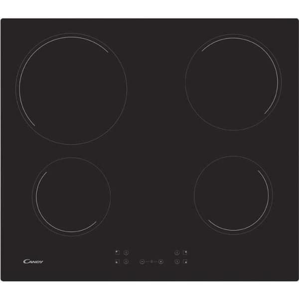 CANDY CH64CCB - Keramisk häll - 4 områden - 6500 W - B 56 x D 49 cm - Glasbeläggning - Svart Svart