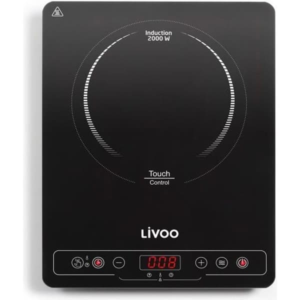 LIVOO DOC235 Yksittäinen induktioliesitaso - 22 cm - 60° - 240° - Musta