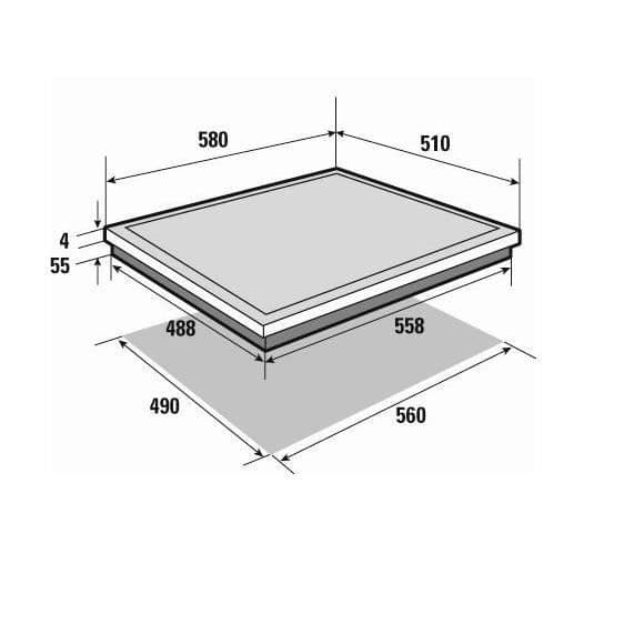 BRANDT BPI6310B - Induktionshäll - 3 områden - 4600W - L58 x D51cm - Glasbeläggning - Svart