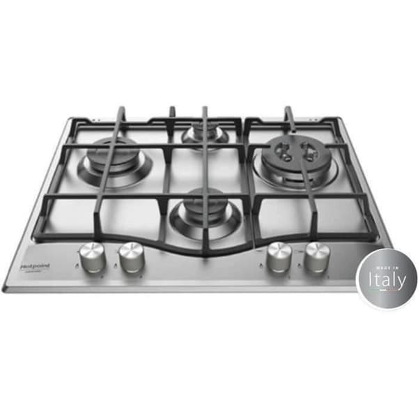HOTPOINT PNN 641 IX - Gaskogeplade - 4 brændere - 8850 W - L 60 x D51 cm - Rustfri stålbelægning Rustfrit stål
