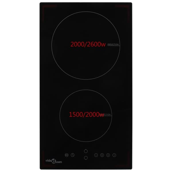Induktionshäll med 2 plattor touchkontroll glas 3500 W