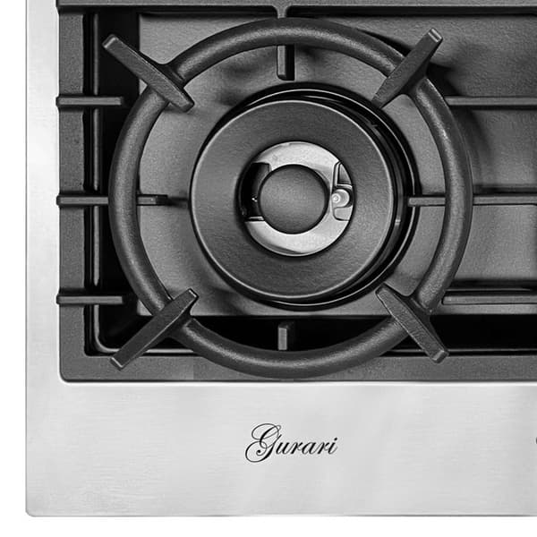 Gurari TX 604 VTGL Gasoljekök 60 cm - Rostfritt stål/Svart 4 brännare, 4,0 kW Wok, självförsörjande