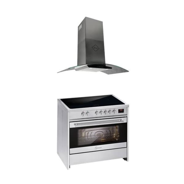 GURARI Induktionsspis GCH E 913 X Induktionsspis 90 cm Spis med 121L + köksfläkt 90 cm