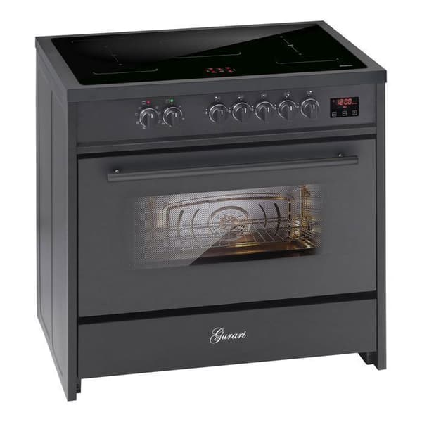 GURARI Induktionsspis E 913 BL, Ugnsuteringsapparat 90 cm/121L + köksfläkt 90 cm