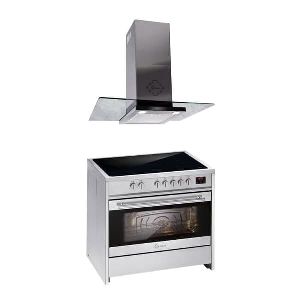 GURARI Induktionsspis GCH E 913 X Induktionsspis 90 cm Spis med 121L + köksfläkt 90 cm