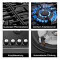 Miniatyrbillede 4 af 4: Glaskeramisk Indbygningsgasblus, 4 Brennere, Elektronisk Tænding, Kompakt Design