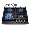 Miniatyrbillede 1 af 4: Glaskeramisk Indbygningsgasblus, 4 Brennere, Elektronisk Tænding, Kompakt Design