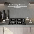 Miniatyrbillede 3 af 4: Gasblus, 4-brænder konfiguration, elektronisk tænding, stilfuldt glasdesign
