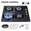 Miniatyrbillede 2 af 4: Gasblus, 4-brænder konfiguration, elektronisk tænding, stilfuldt glasdesign