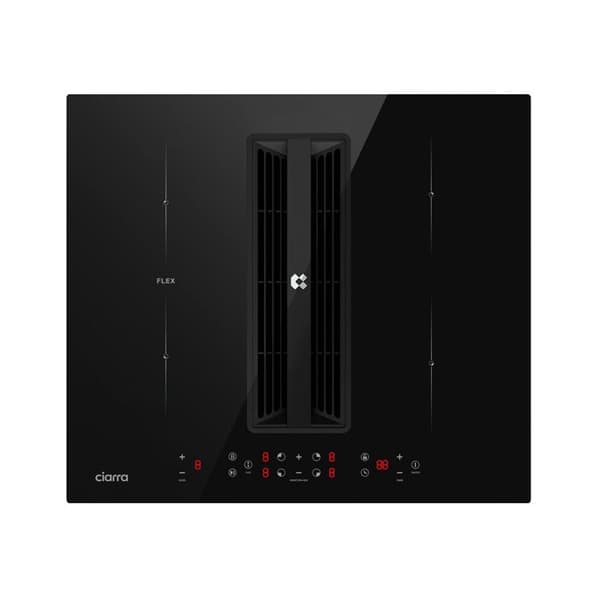 Ciarra Plaque Induction Aspirante 59 cm med Plasmafilter 500 m3/h 4 Zoner 7000 W Booster Timer Flexizone 5 Hastigheter