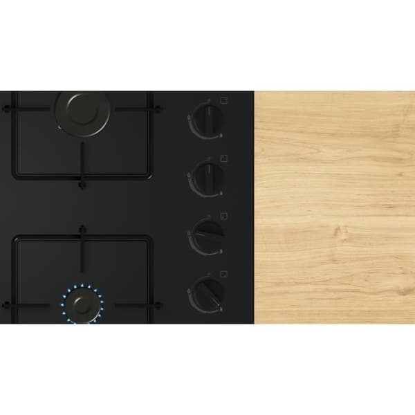 Gasköksplatta - BOSCH Serie 2 - 4 brännare - 52 x 59 x 5,4 cm - POP6B6K30 - Svart