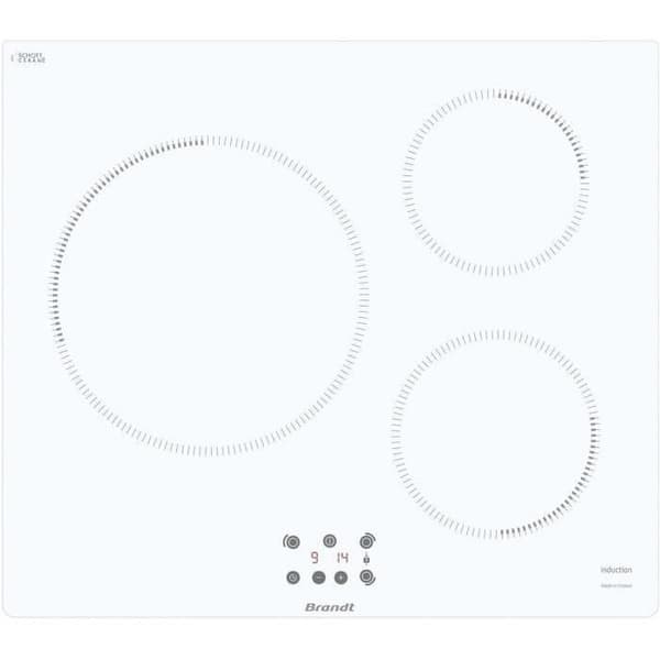 BRANDT induktionshäll - TI364W - 3 brännare - 14 cm Vit