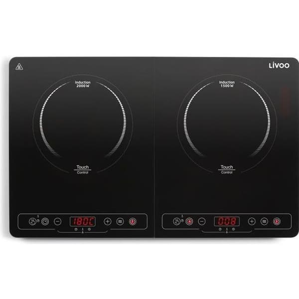 LIVOO DOC236 Dobbelt induktionskogeplade - 22 cm - 60° til 240° - Sort