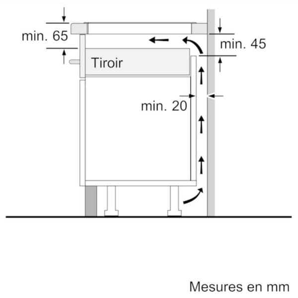 Induktionshäll - BOSCH Serie 2 - 3 zoner - 52,2 x 59,2 x 5,1 cm - PUC611AA5E - Svart