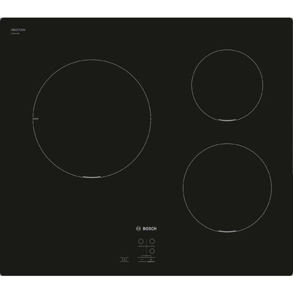 Induktionshäll - BOSCH Serie 2 - 3 zoner - 52,2 x 59,2 x 5,1 cm - PUC611AA5E - Svart Svart