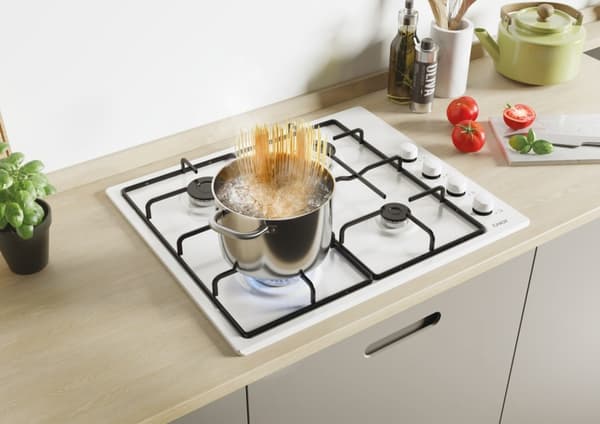 Candy Idea CHW6LWW Hvid Indbygget 60 cm Gas 4 zone(r)