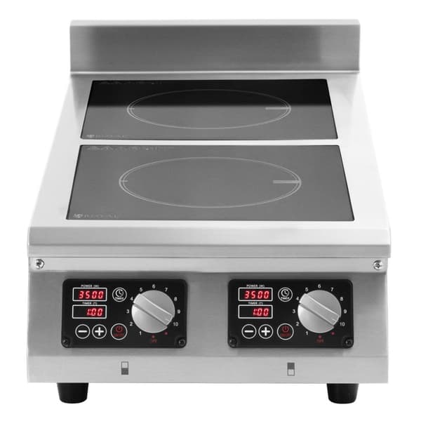 Induktionshäll - 2 x 28 cm - 60 till 240 °C - 400 V - Timer - Royal Catering
