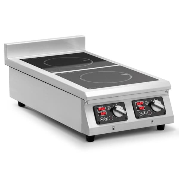 Induktionshäll - 2 x 28 cm - 60 till 240 °C - 400 V - Timer - Royal Catering