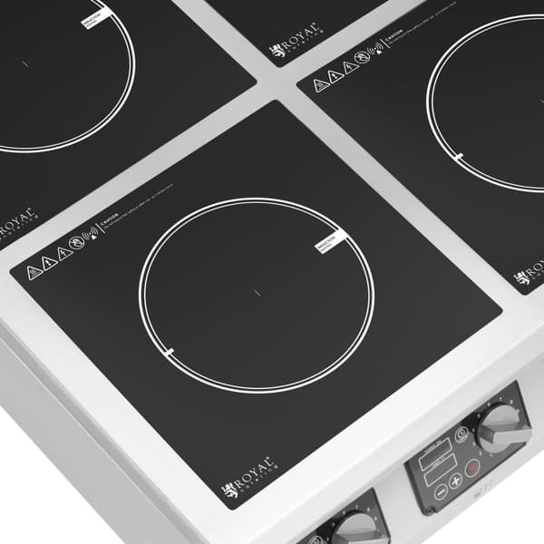 Induktionshäll - 6 x 28 cm - 60 till 240 °C - 400 V - Timer - Royal Catering