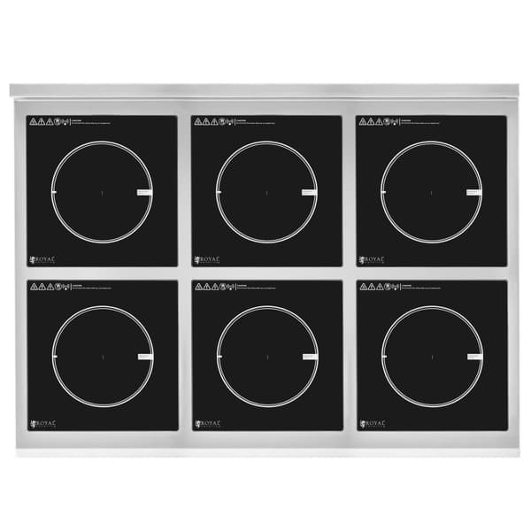 Induktionshäll - 6 x 28 cm - 60 till 240 °C - 400 V - Timer - Royal Catering