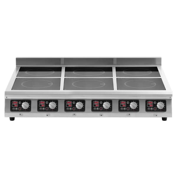 Induktionshäll - 6 x 28 cm - 60 till 240 °C - 400 V - Timer - Royal Catering