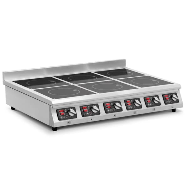 Induktionshäll - 6 x 28 cm - 60 till 240 °C - 400 V - Timer - Royal Catering