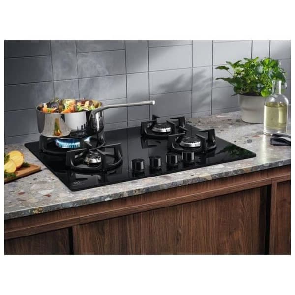Häll - Electrolux - EGG64272K - 4 gasbrännare - 60 cm - Svart glas