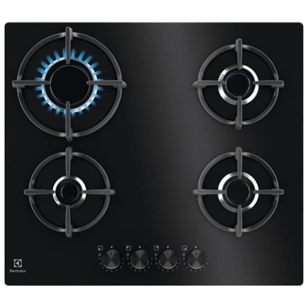 Häll - Electrolux - EGG64272K - 4 gasbrännare - 60 cm - Svart glas