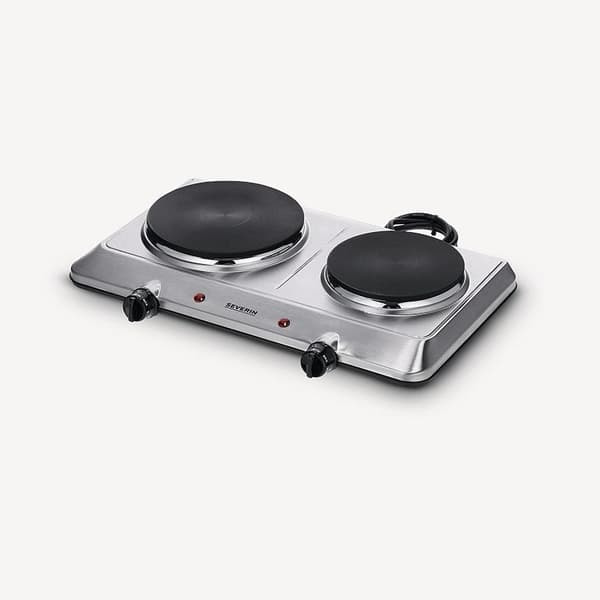 Severin DK 1014 kogeplade Rustfrit stål Bordplade 45,5 cm Forseglet plade 2 zone(r)