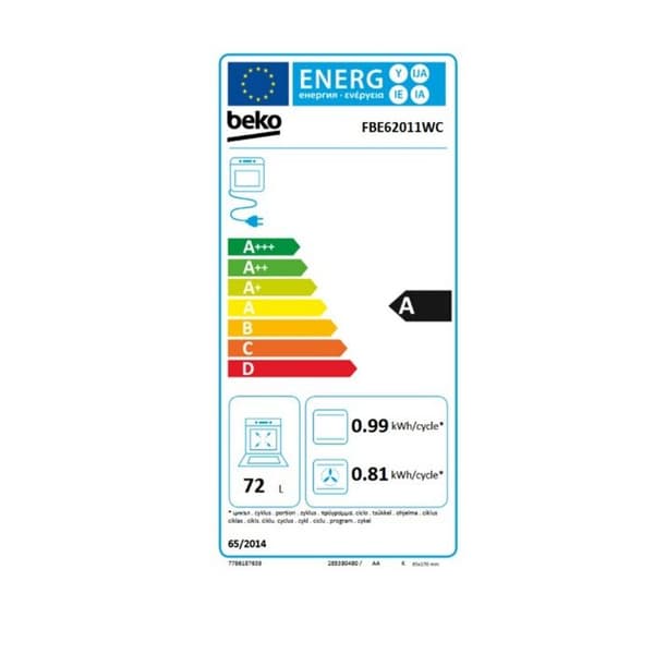 Beko Gasspis 72l 4 brännare vit - FBE62011WC
