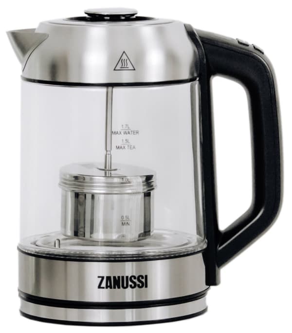 Zanussi - KEZ81 - Tekokare - 1,7 L - 2 i 1 vattenkokare och tekanna - färgväxlande (5 färger) - transparent