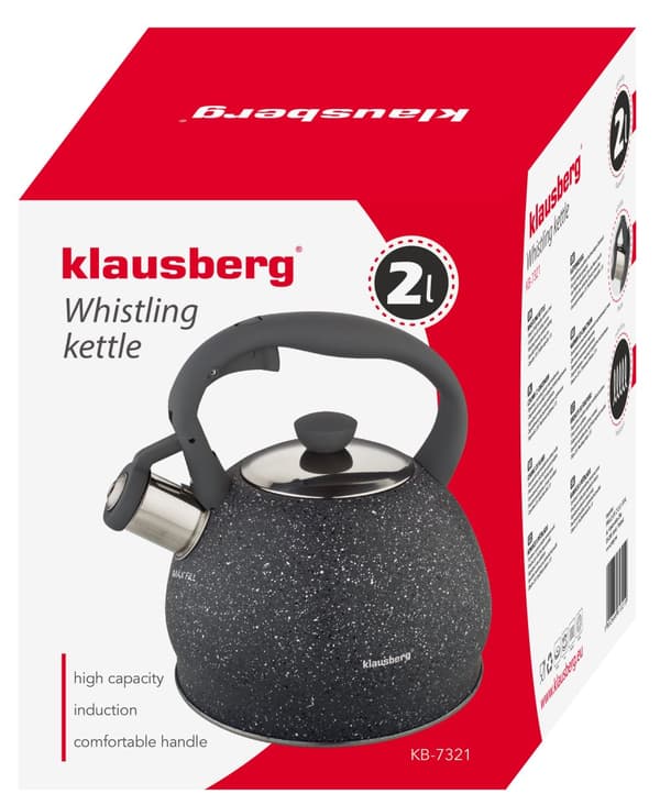 Traditionel 2l kedel, grå Klausberg marmor