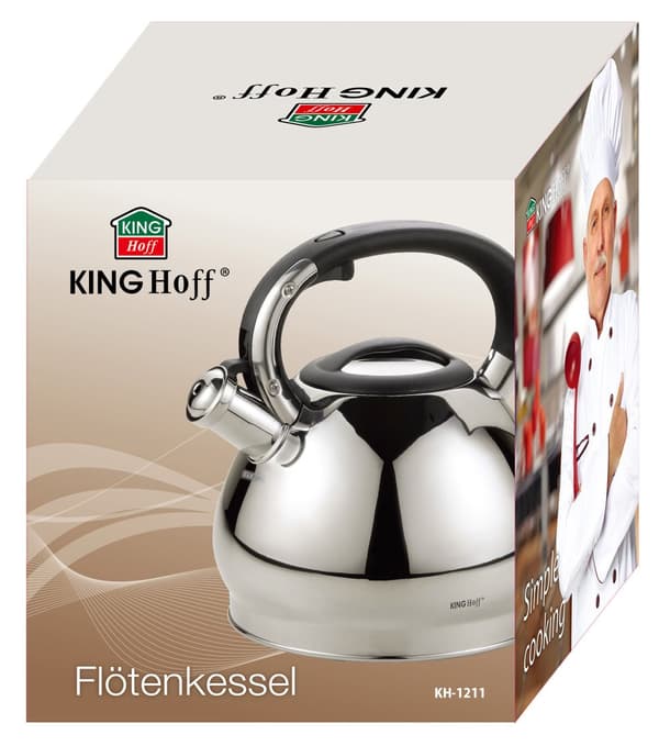 Traditionel 3,4 l sølv Kinghoff-kedel