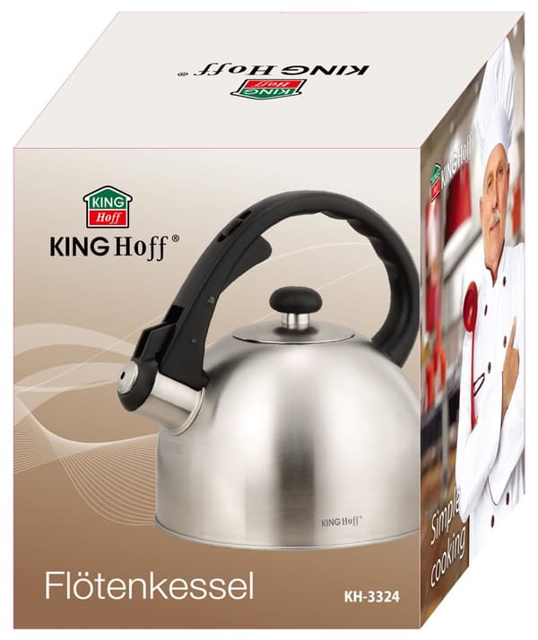 Traditionell 2l silver Kinghoff vattenkokare