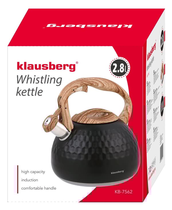 Traditionell vattenkokare 2,8l, svart Klausberg