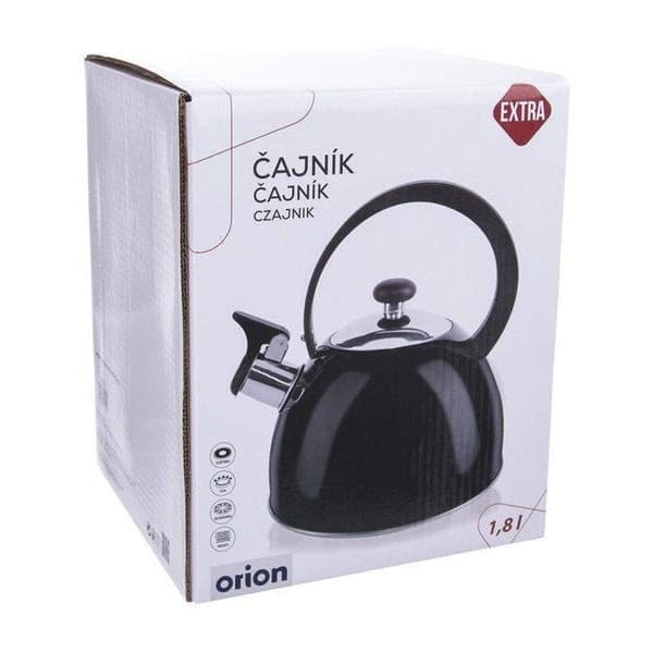 Stålkedel med fløjte, sort, induktion, 1,5 l